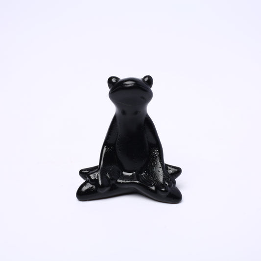 Polished Obsidian frogs