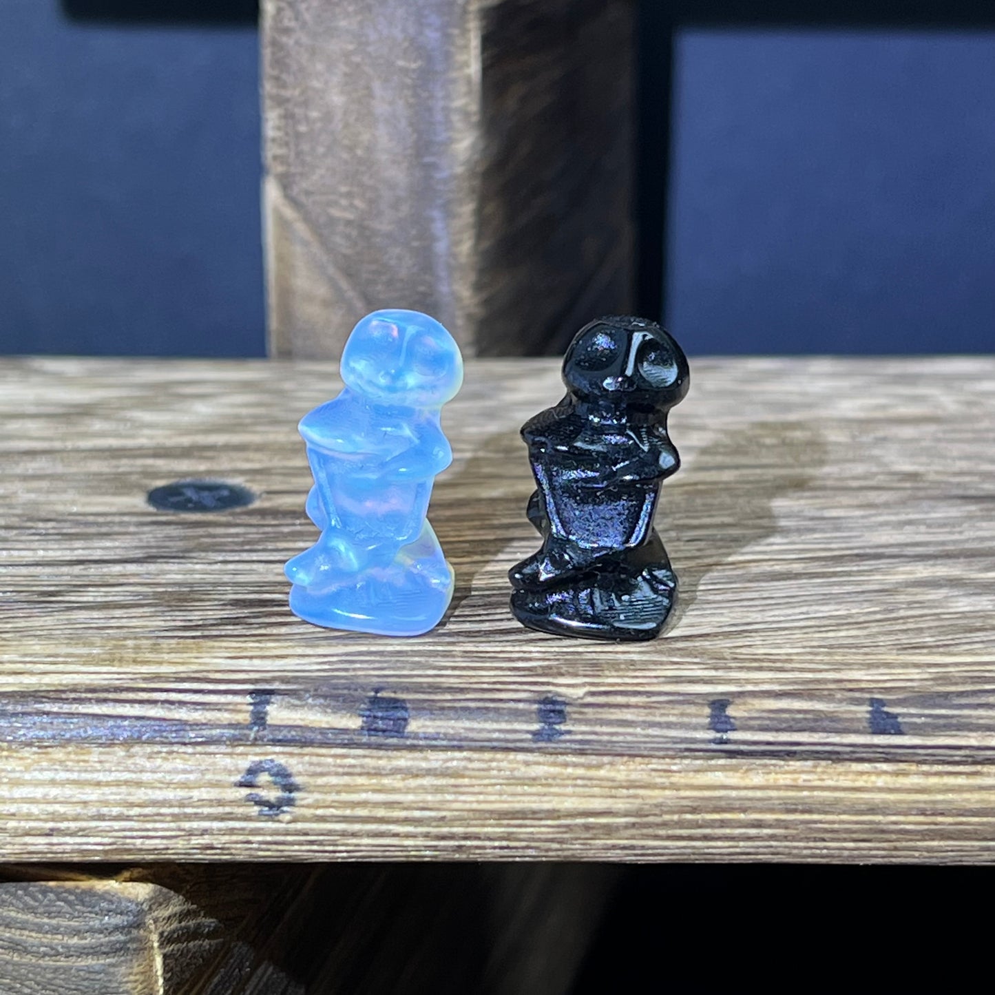 Mini Obsidian and Opalite carvings - Nightmare before Christmas