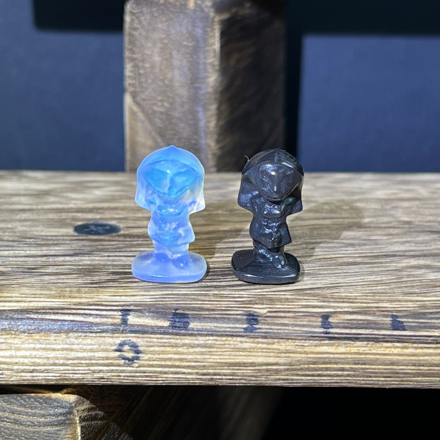 Mini Obsidian and Opalite carvings - Nightmare before Christmas