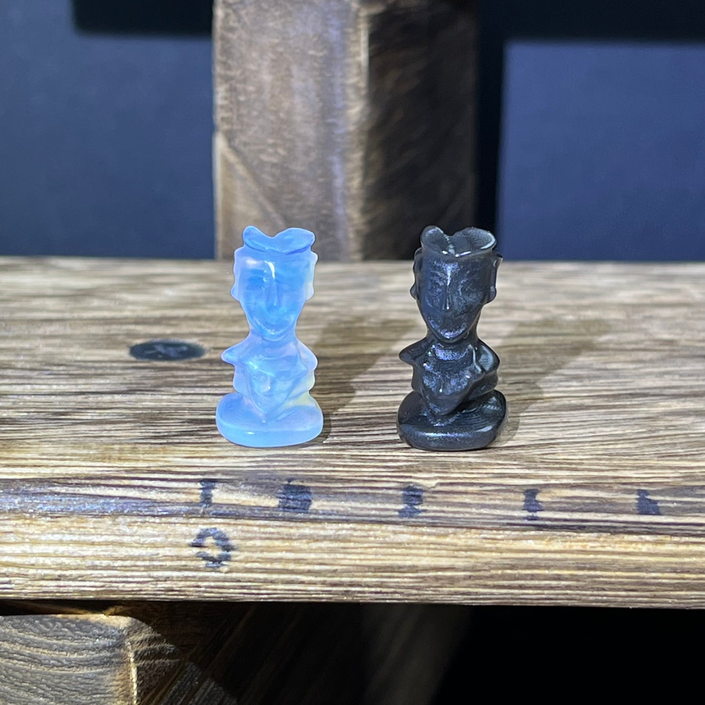 Mini Obsidian and Opalite carvings - Nightmare before Christmas