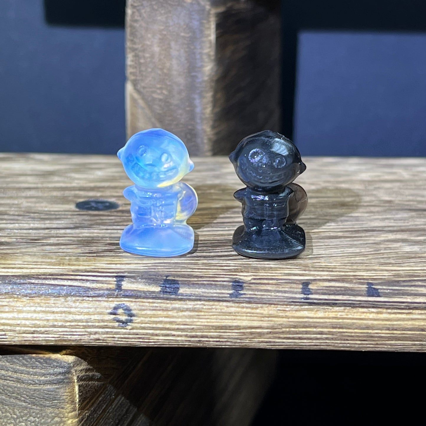 Mini Obsidian and Opalite carvings - Nightmare before Christmas