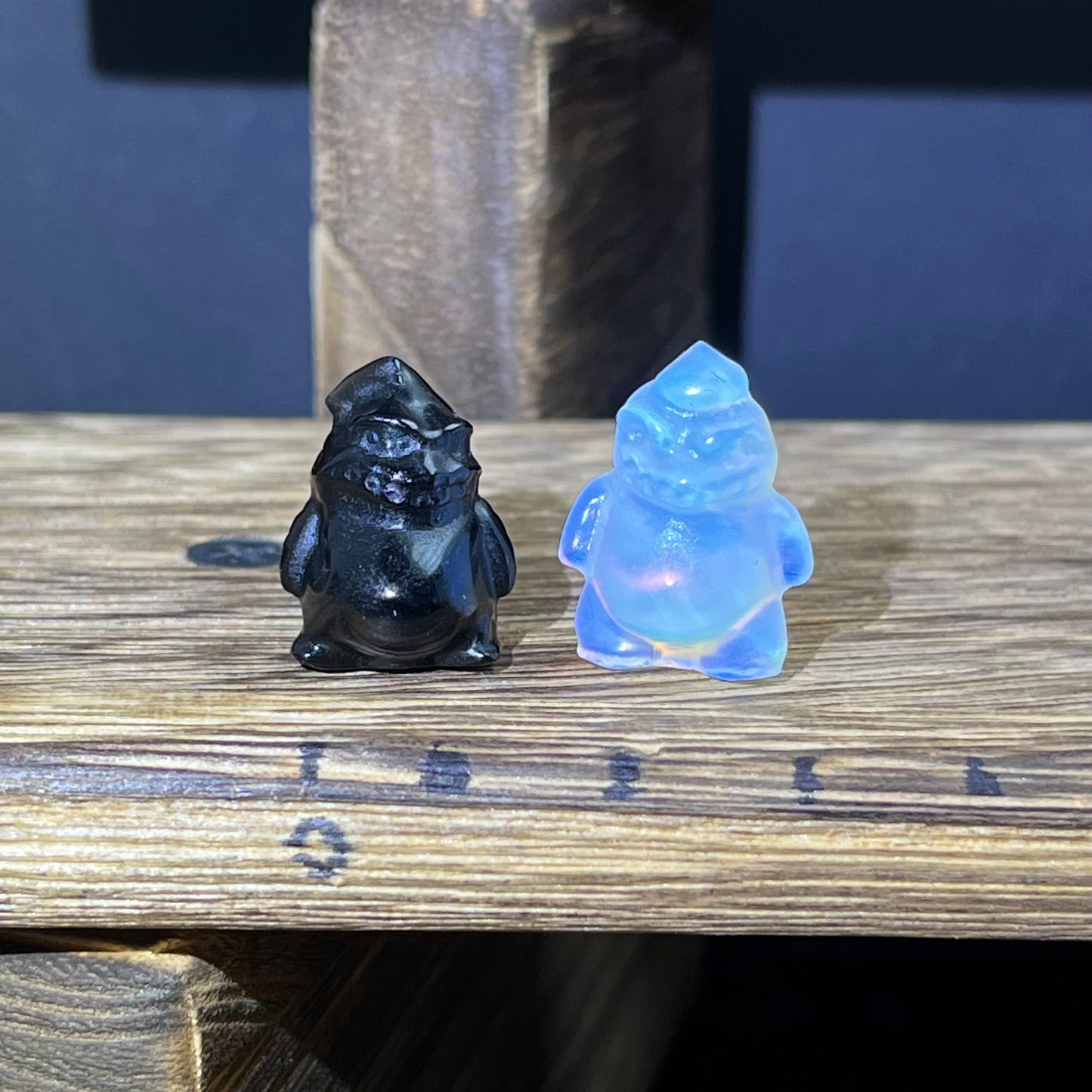 Mini Obsidian and Opalite carvings - Nightmare before Christmas